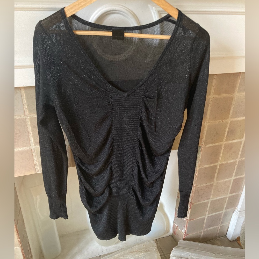 Black OXMO Glitter Knit Sweater